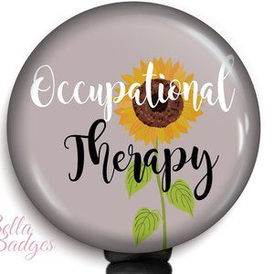 Occupational Therapy Sunflower Badge Reel